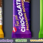 set de mockups para envase y embalaje de barras de chocolate