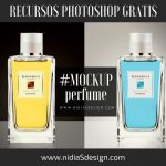 Si estás diseñando el catálogo de una tienda departamental y necesitas personalizar la sección de perfumería y esencias, aquí te compartimos esta plantilla mockup para que pongas tu logo o marca en este fino frasco de cristal para perfume, esencia o colonia aromática, puedes cambiar el color de la colonia, el fondo, colocar su diseño y estará listo para presentarlo a tu cliente: