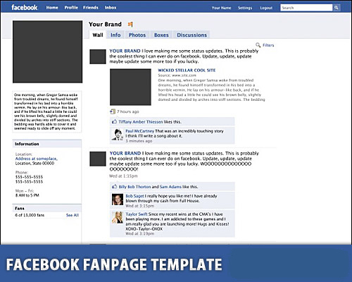 Fan Page Facebook Template PSD Download Free