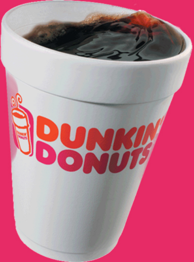 Vaso de café americano Donuts Dunkin en archivo PSD editable en Photoshop