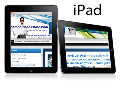 iPad para editar imagen de pantalla horizantal y vertical formato PSD para Photoshop
