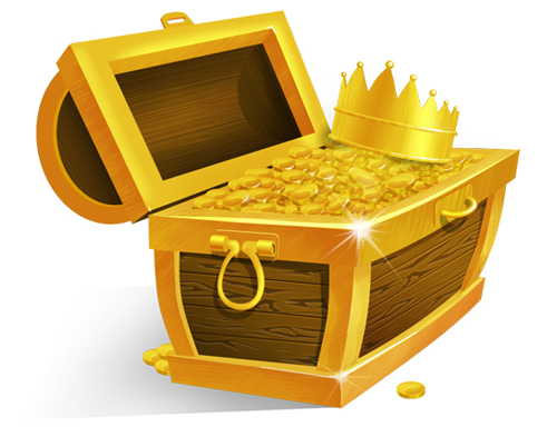Archivo PSD Cofre del tesoro con monedas de oro y corona editable en Photoshop