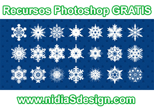 Set de 21 copos de nieve para diseños navideños GRATIS
