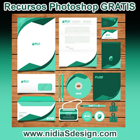 Download Vector Gratis Pack Editable Identidad Corporativa Template Verde Hoja Membretada Logo Folder Tarjeta Sobre Lapices Cd Dvd Gafete Libreta Recursos Photoshop Gratis