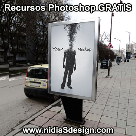 Download PSD GRATIS: Mockup de MUPI Poster en la calle plantilla ...