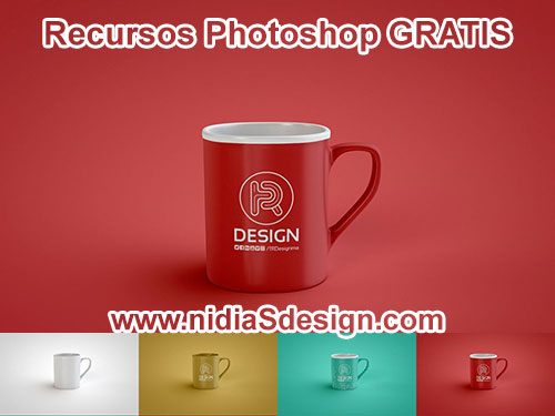 Si estás buscando el mockup de una taza roja de café como la clásica taza NESCAFÉ con borde e interior en blanco, este template editable en Photoshop es ideal para ti.