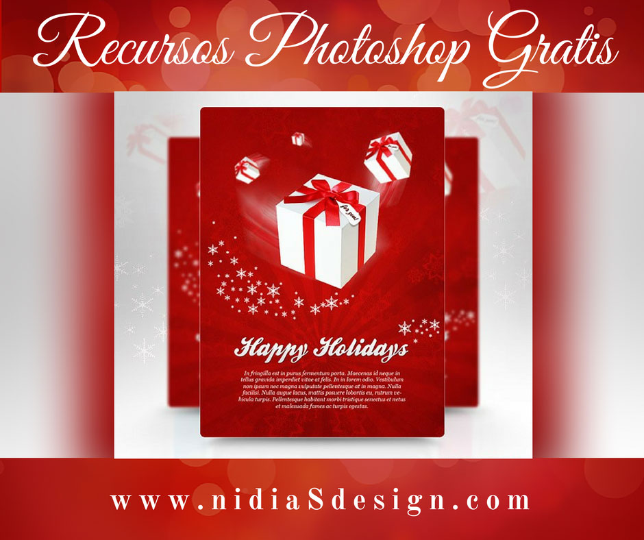 PSD GRATIS: Template flyer navideño con fondo rojo plantilla 300 dpi CMYK |  Recursos Photoshop GRATIS